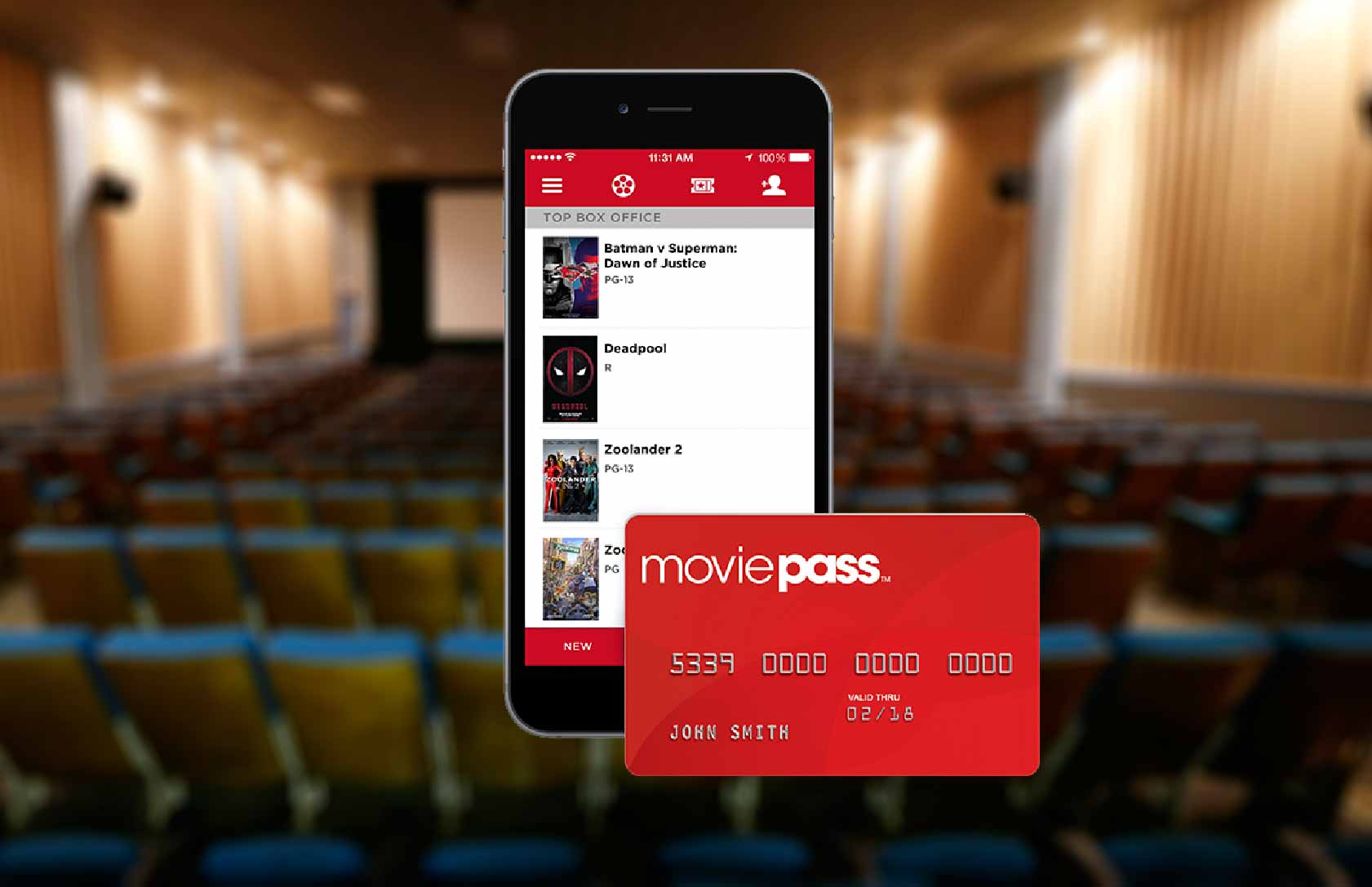 Servicio de suscripción para ir al cine de MoviePass.