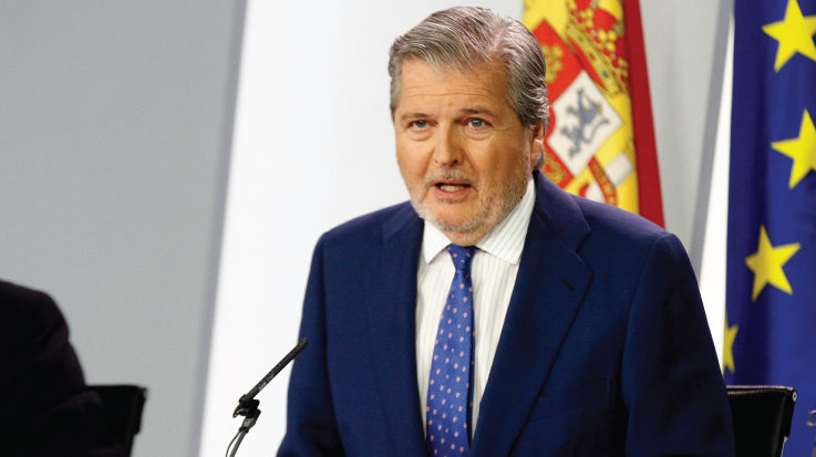 El ministro de Educación, Cultura y Deporte y portavoz del Gobierno, Íñigo Méndez de Vigo, durante la rueda de prensa posterior al Consejo de Ministros.