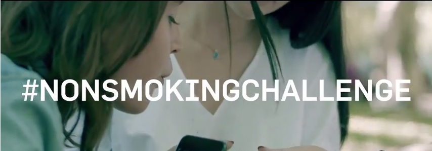 Captura del vídeo promocional del #NonSmokingChallenge.