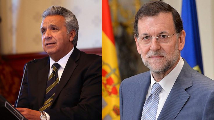 Los presidentes de Ecuador y España, Lenin Moreno y Mariano Rajoy.