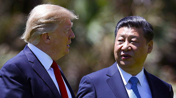 Donald Trump, presidente de Estados Unidos, junto a Xi Jinping, presidente de la República Popular China.