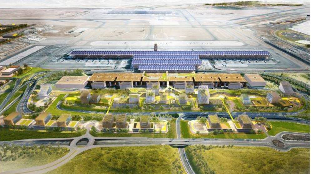 Modelo del plan inmobiliario del complejo del aeropuerto Adolfo Suárez Madrid-Barajas.