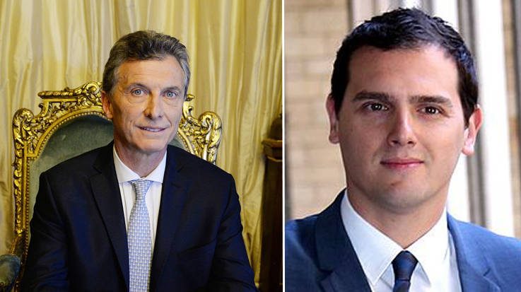 Mauricio Macri, presidente de Argentina y Albert Rivera, diputado y presidente del partido español Ciudadanos.