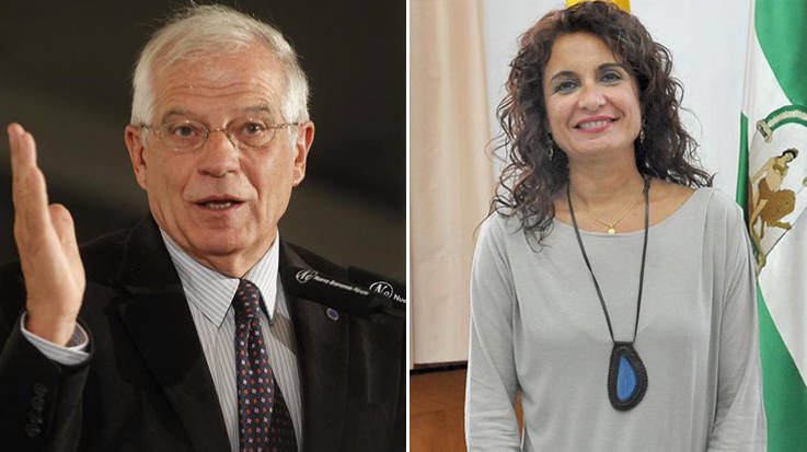 Josep Borrell, expresidente del Parlamento Europeo, y María Jesús Montero, consejera de Hacienda y Administración Pública de la Junta de Andalucía.