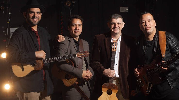 Jorge Glem, Edward Ramírez, Héctor Molina, y Rodner Padilla miembros de la agrupación venezolana C4 Trio.