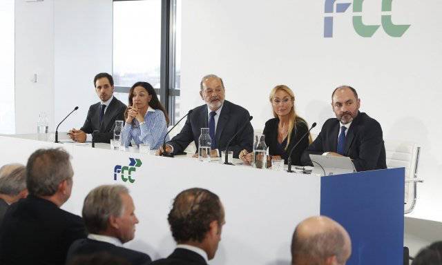 Carlos Slim durante su primera intervención pública sobre la multinacional española FCC.