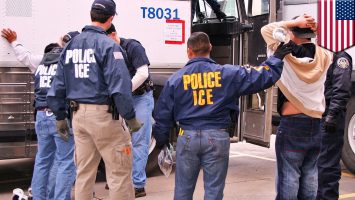 Agentes ICE haciendo arresto