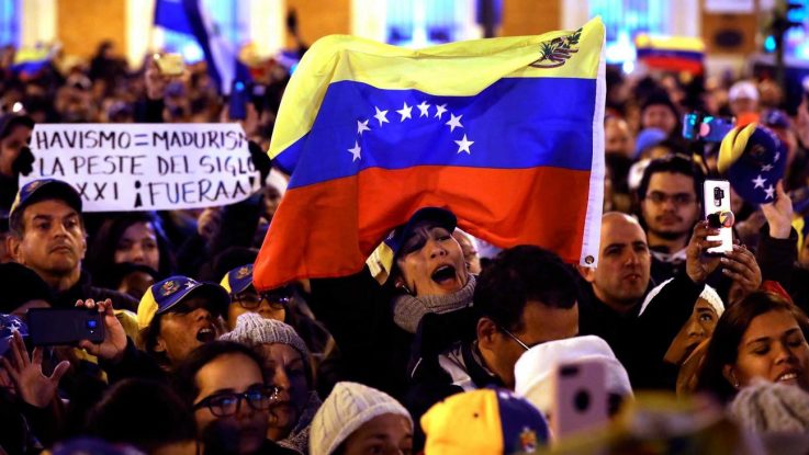 Manifestantes venezolanos